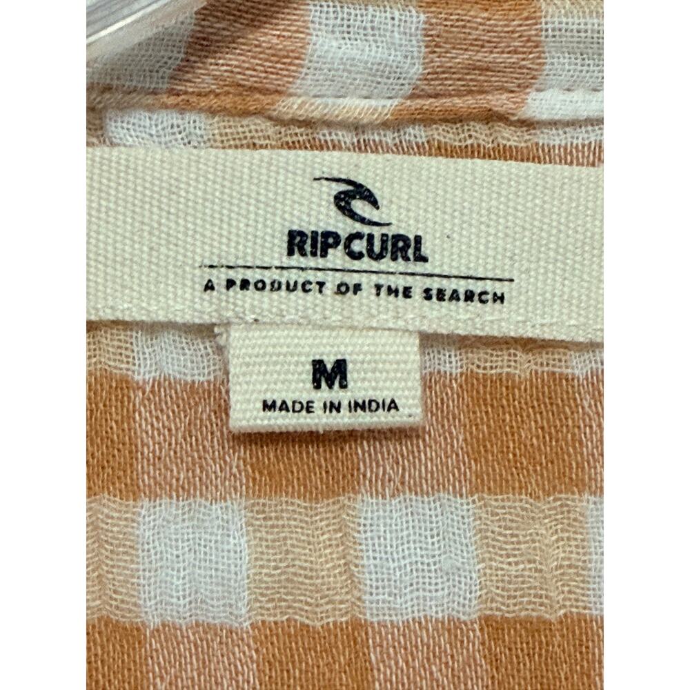 Rip Curl Premium Surf Check Shirt Short Sleeve Button Gauze Medium Beach Surf - Picture 9 of 13